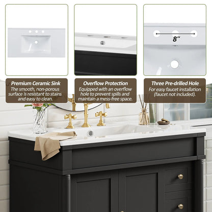 Bathroom Vanity With Ceramic Sink and Soft Close