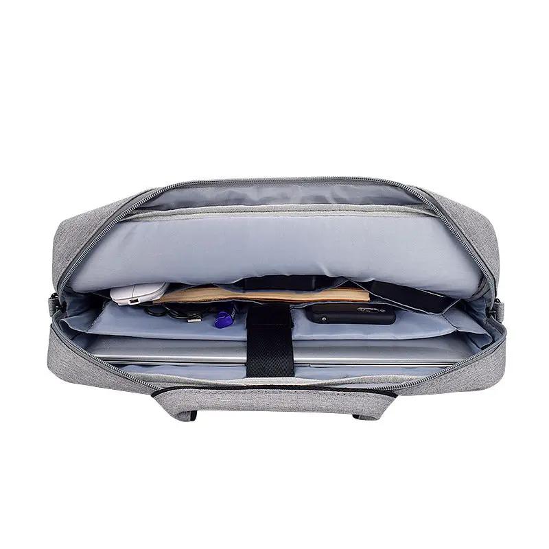 Laptop shoulder bag FLIPSTYLEZLLC, gray fabric with padded interior on Tampa Home & Garden Store