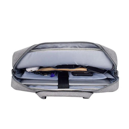 Laptop shoulder bag FLIPSTYLEZLLC, gray fabric with padded interior on Tampa Home & Garden Store