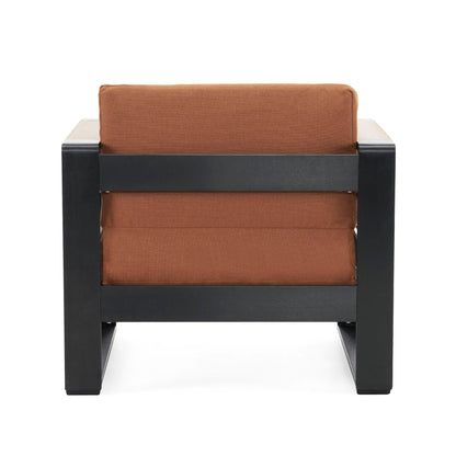 Giovanna Club Chair Set with aluminum frame in brown outdoor fabric, HouseOfZazla on Tampa Home & Garden Store