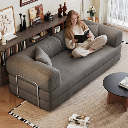 Premium Corduroy Sofa Bed and a Pillow Support