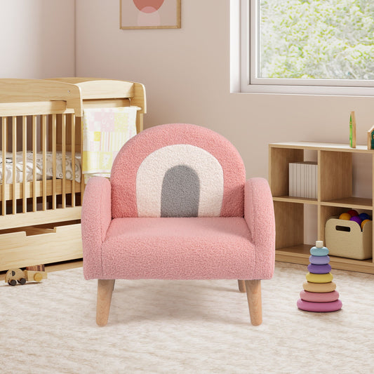 Kids Armchair with Comfy Backrest and Armrests-Pink - Tampa Home & Garden Store