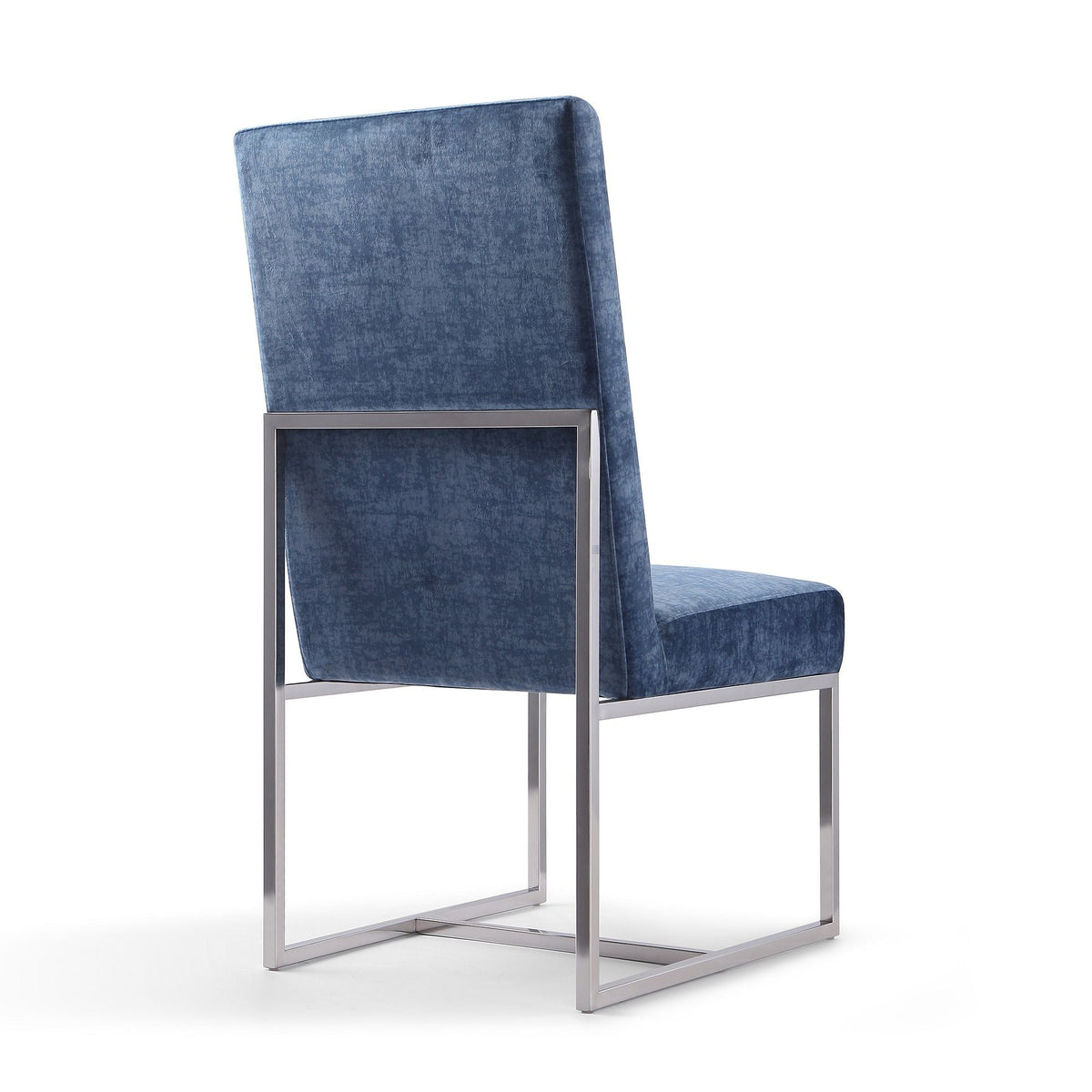 Element Dining Chair blue velvet upholstery with metal cantilever frame HouseOfZazla on Tampa Home & Garden Store