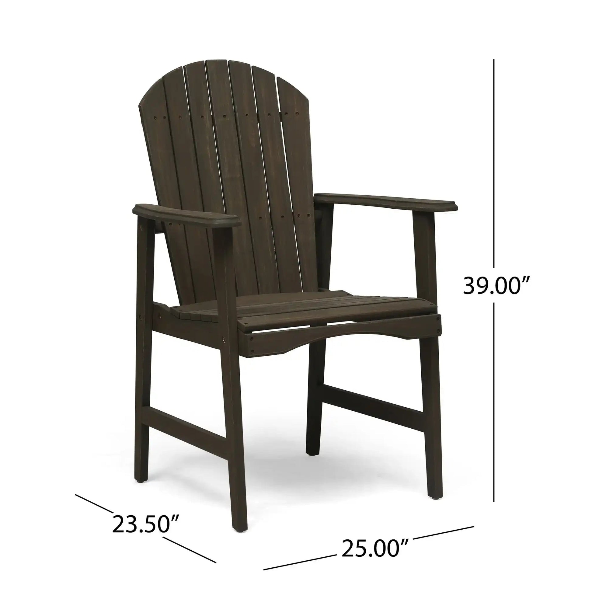 Outdoor Weather Resistant Acacia Wood Adirondack Dining Chairs (Set of 2) dark stain by HouseOfZazla on Tampa Home & Garden Store