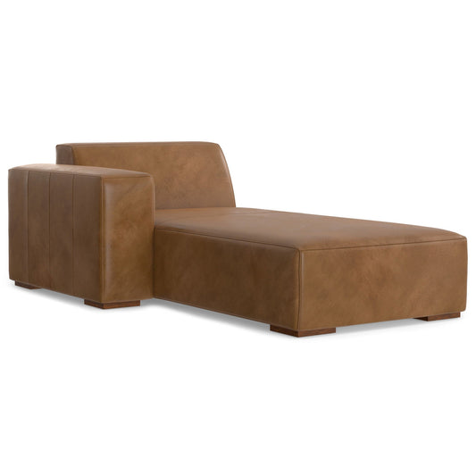 Rex Chaise Sofa Module in brown leather by HouseOfZazla on Tampa Home & Garden Store