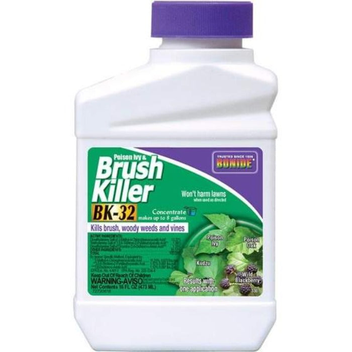 Bonide Brush Killer BK-32 liquid herbicide concentrate bottle with purple cap on Tampa Home & Garden Store