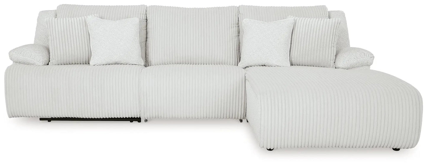 Top Tier Corduroy Reclining Sectional with Chaise