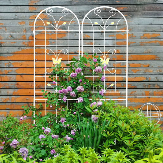 Garden metal trellis rustproof white arch panels for climbing plants outdoor flower support on Tampa Home & Garden Store