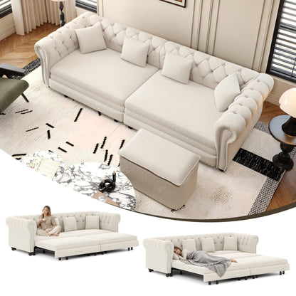 Designer Velvet Chesterfield Sofa and Bed