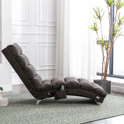 Massage chaise lounge indoor with remote control, dark gray upholstery, ergonomic lounger on Tampa Home & Garden Store