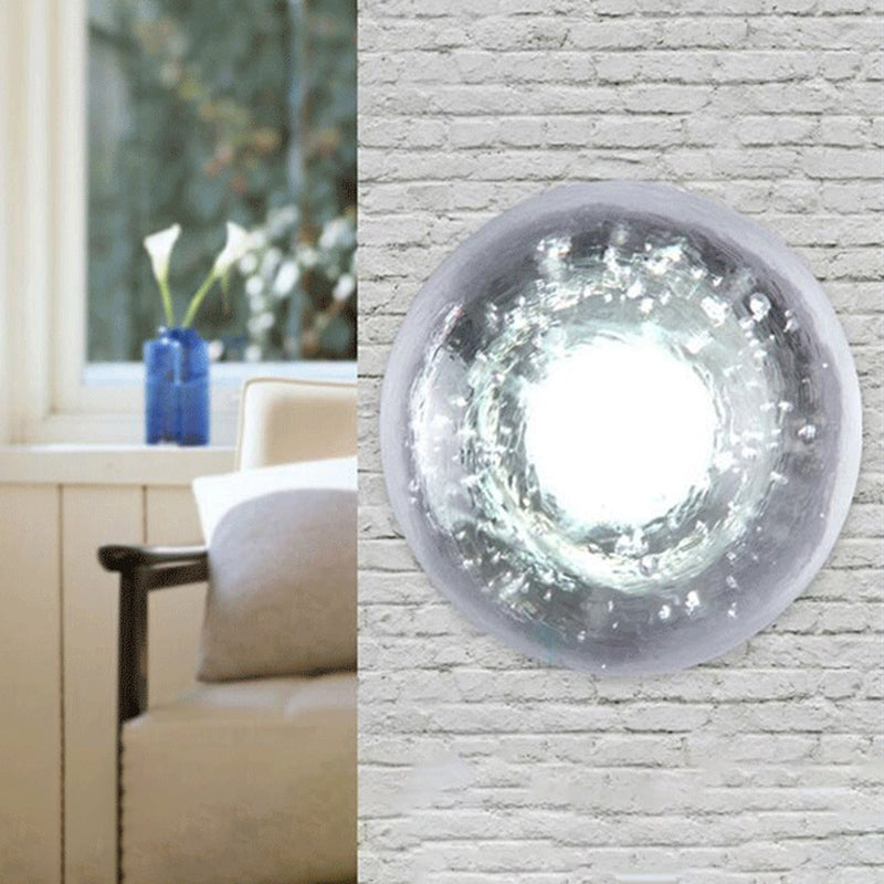 Traditional Clear Crystal Bubble Sconce Wall Lamp - Single Bulb Light Fixture