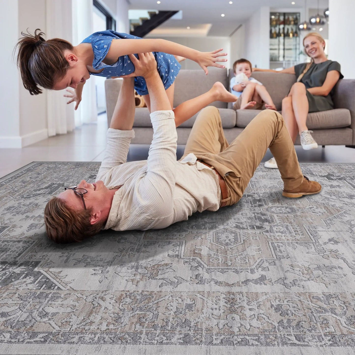 Marfi Oriental Trendy Rug for Modern Living Room