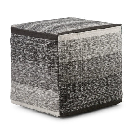 Naya Upholstered Cube Pouf gray textured fabric cube accent by Unique Piece Furniture on Tampa Home & Garden Store