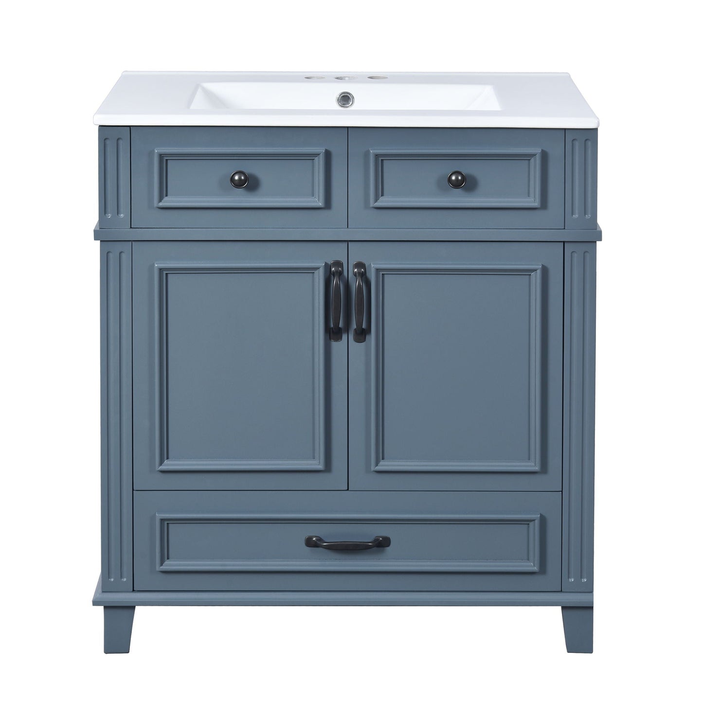 Coastal Bathroom Vanity and Ceramic Sink