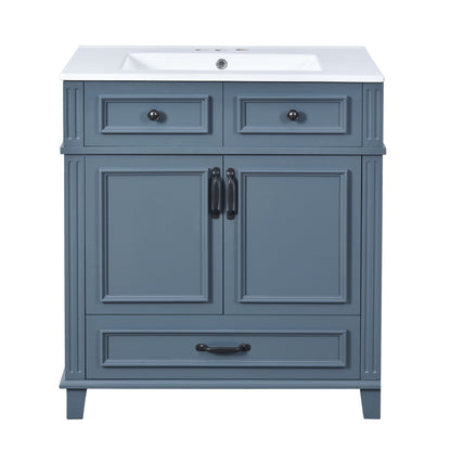 Coastal Bathroom Vanity and Ceramic Sink