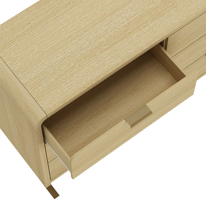 Oak double dresser with six drawers in light oak finish Grace Collection by HouseOfZazla on Tampa Home & Garden Store