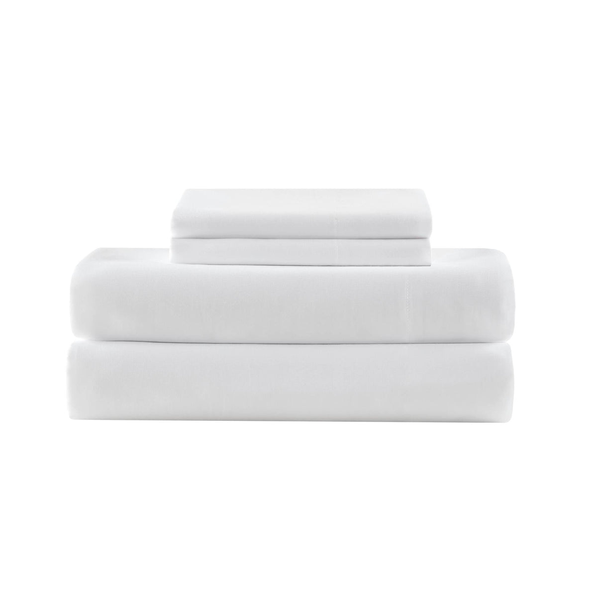 King Cotton Sheet Set white finish by HouseOfZazla, folded sheets & pillowcases on Tampa Home & Garden Store
