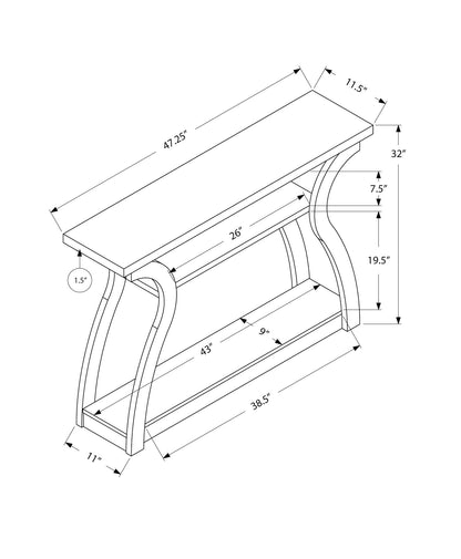 Accent Console Table for Entryway curved-frame drawing with 2 shelves by Unique Piece Furniture on Tampa Home & Garden Store