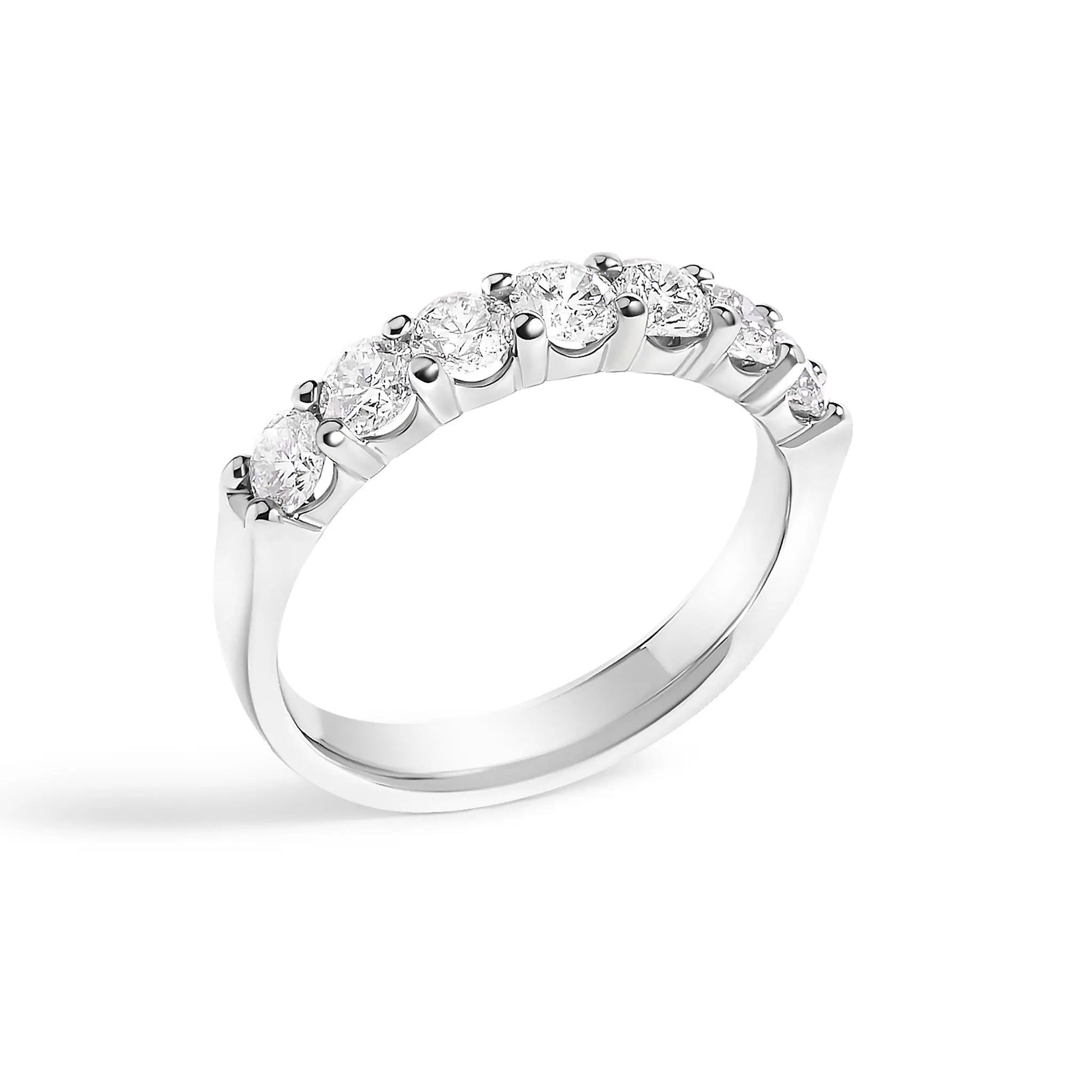 Ring 14K white gold 7-stone diamond band, 1.0 cttw, by Bids.com on Tampa Home & Garden Store