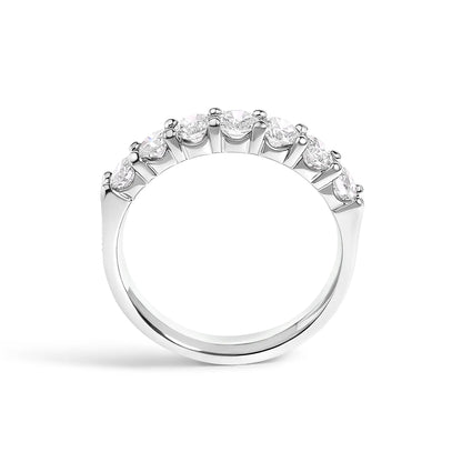 14K white gold 1.0 cttw diamond 7-stone band ring with prong-set stones on Tampa Home & Garden Store