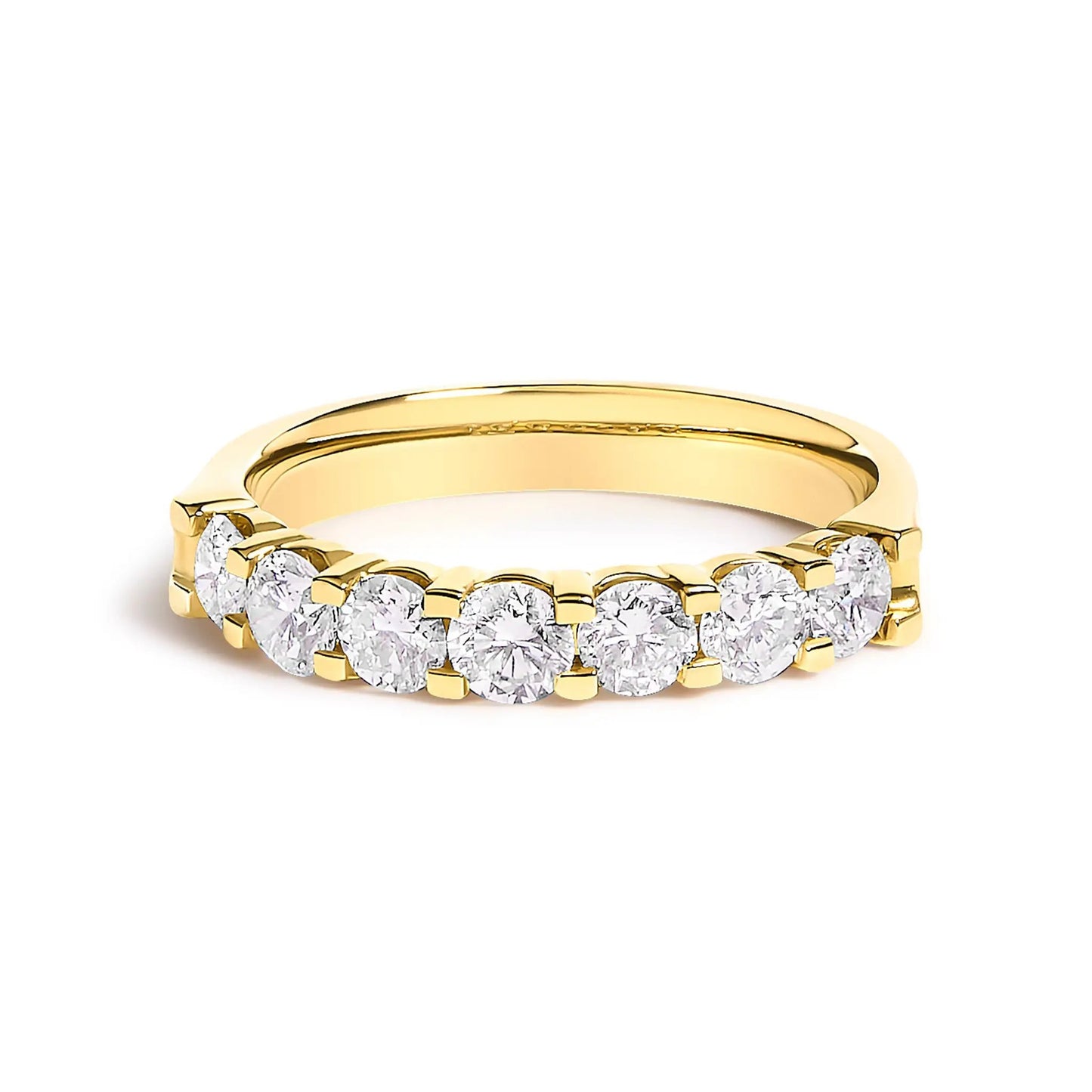7-stone diamond band ring in yellow gold with round diamonds on Tampa Home & Garden Store