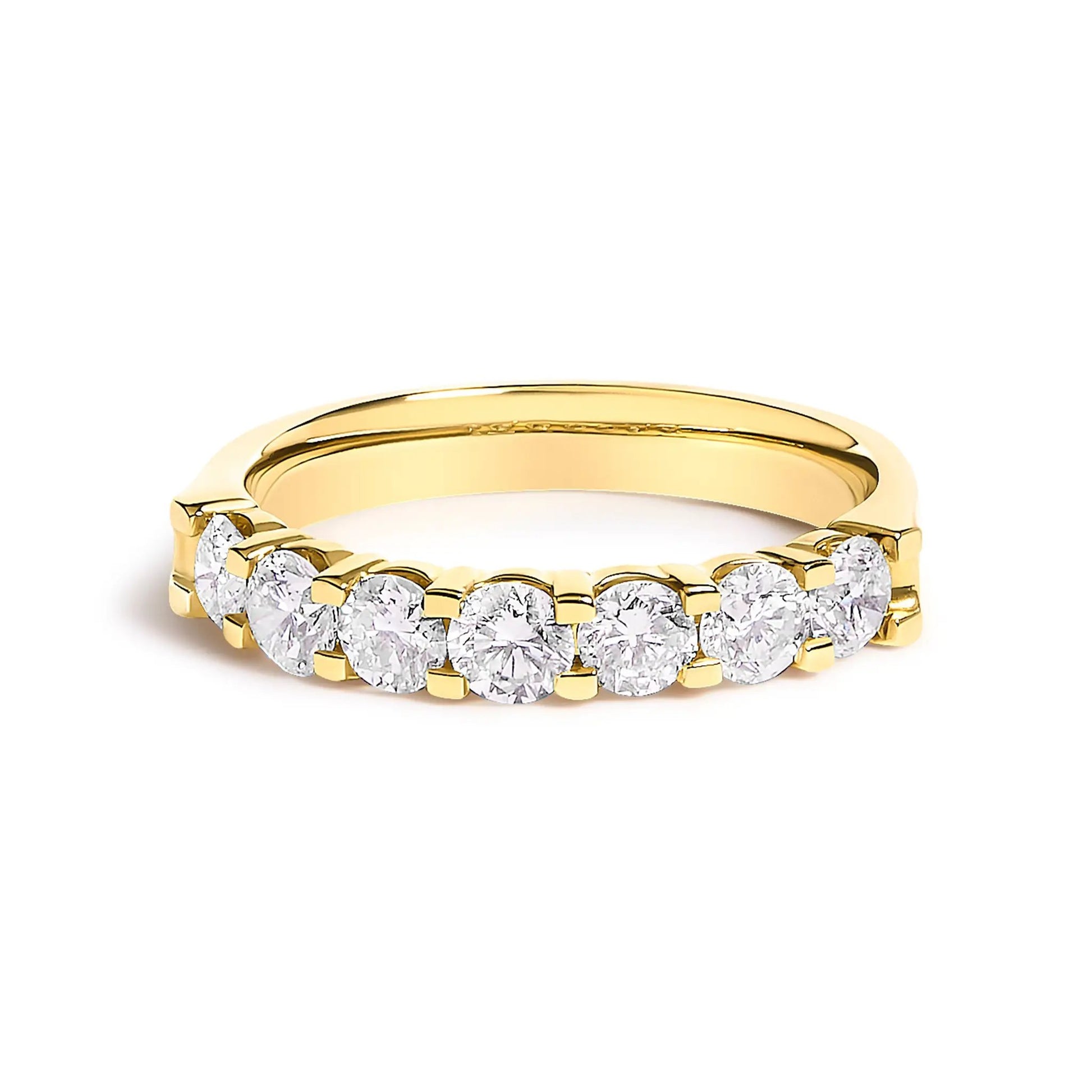 7-stone diamond band ring in yellow gold with round diamonds on Tampa Home & Garden Store