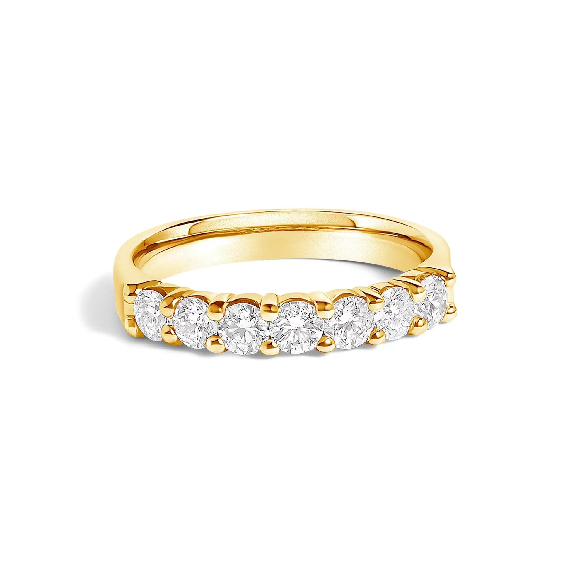 14K white gold 7-stone diamond band ring by Bids.com with pavé diamonds on Tampa Home & Garden Store