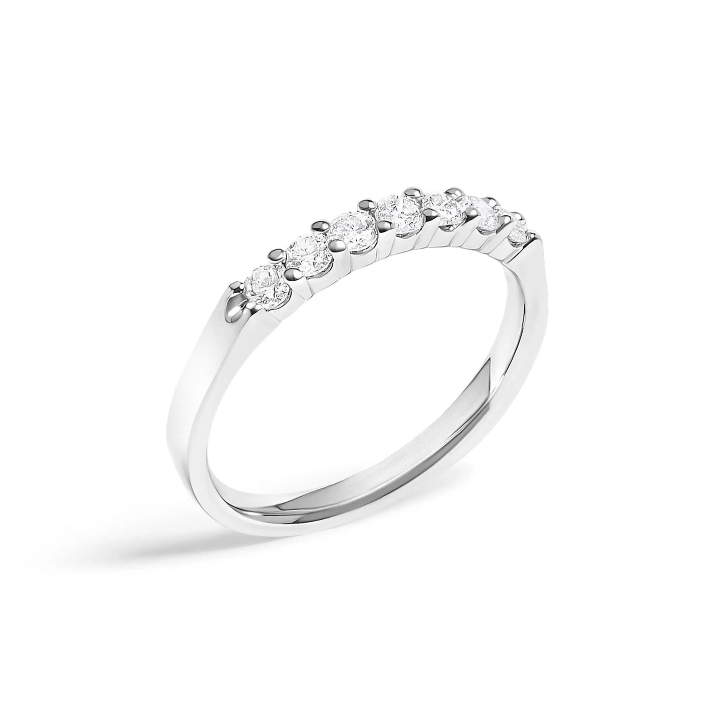 7-stone diamond band ring, 14K white gold, 1/3 cttw, Bids.com on Tampa Home & Garden Store