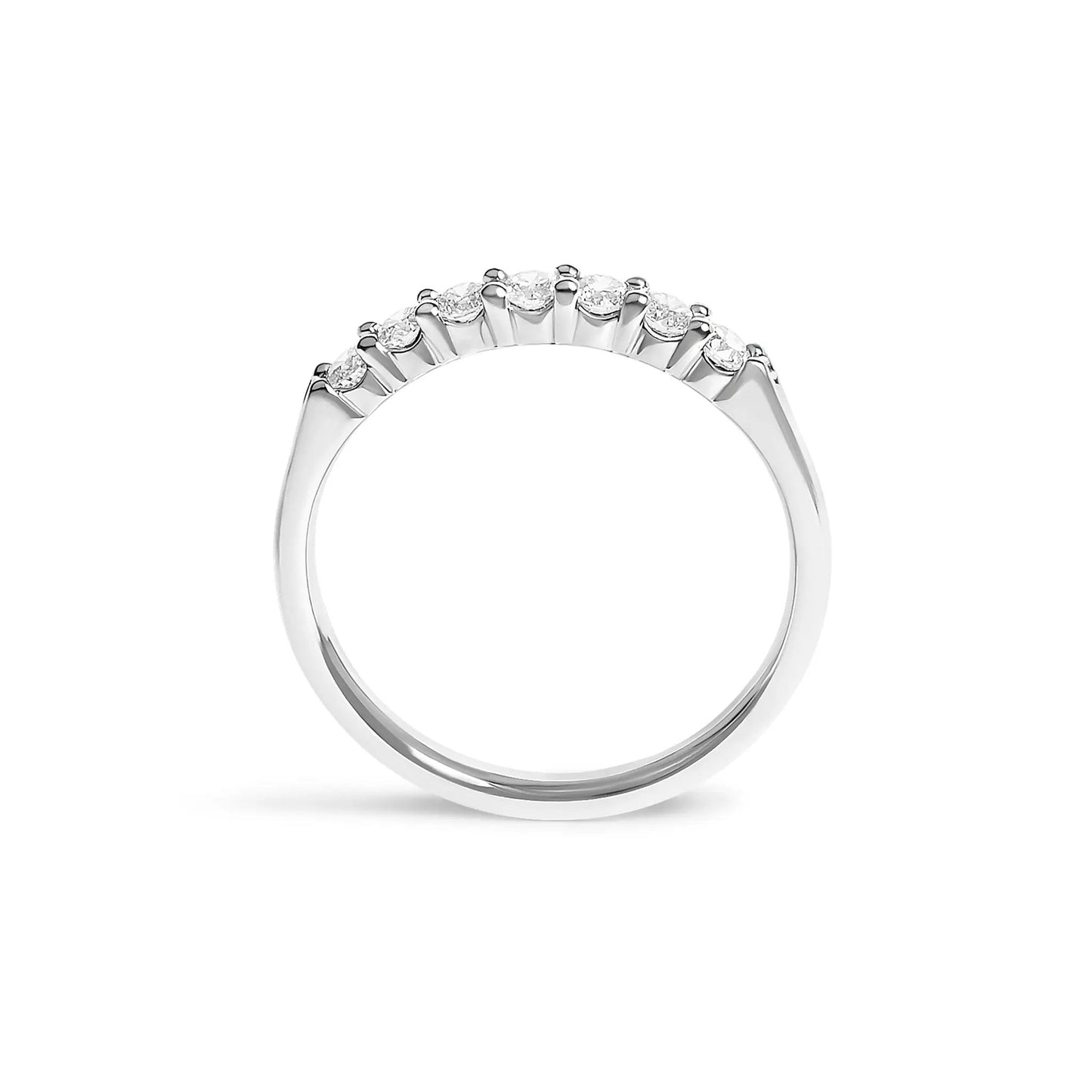 14K white gold 7-stone diamond band ring with round diamonds, 1/3 Cttw on Tampa Home & Garden Store