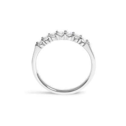 14K white gold 7-stone diamond band ring with round diamonds, 1/3 Cttw on Tampa Home & Garden Store