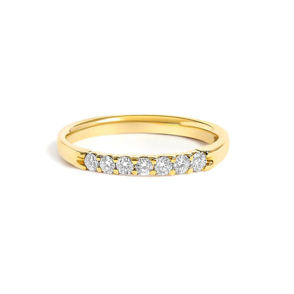 14K white gold 7-stone diamond band ring 1/4 Cttw with polished finish on Tampa Home & Garden Store