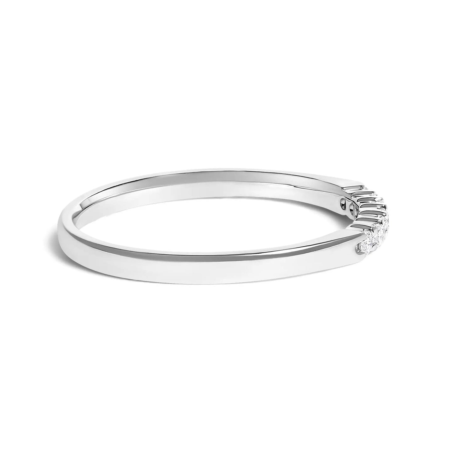 14K White Gold 7 Stone Diamond Band Ring by Bids.com, 1/10 Cttw on Tampa Home & Garden Store