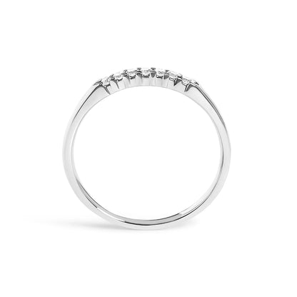 14K white gold seven-stone diamond band ring, 1/10 cttw, by Bids.com on Tampa Home & Garden Store
