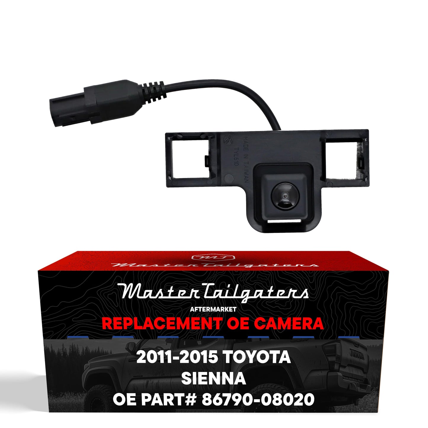 Master Tailgaters backup camera for Toyota Sienna 2011-2015 w/o harness, black housing on Tampa Home & Garden Store