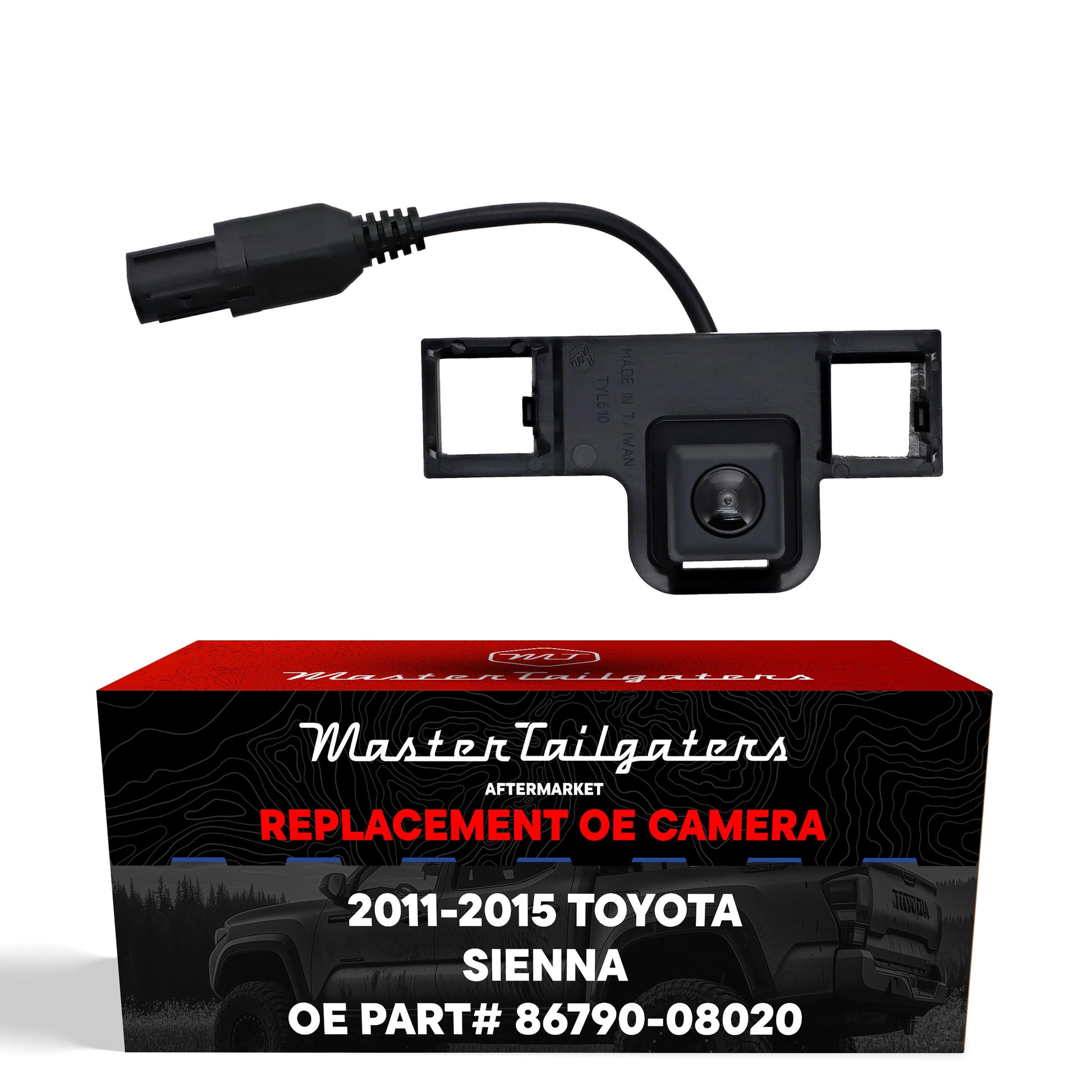 Master Tailgaters backup camera for Toyota Sienna 2011-2015 w/o harness, black housing on Tampa Home & Garden Store