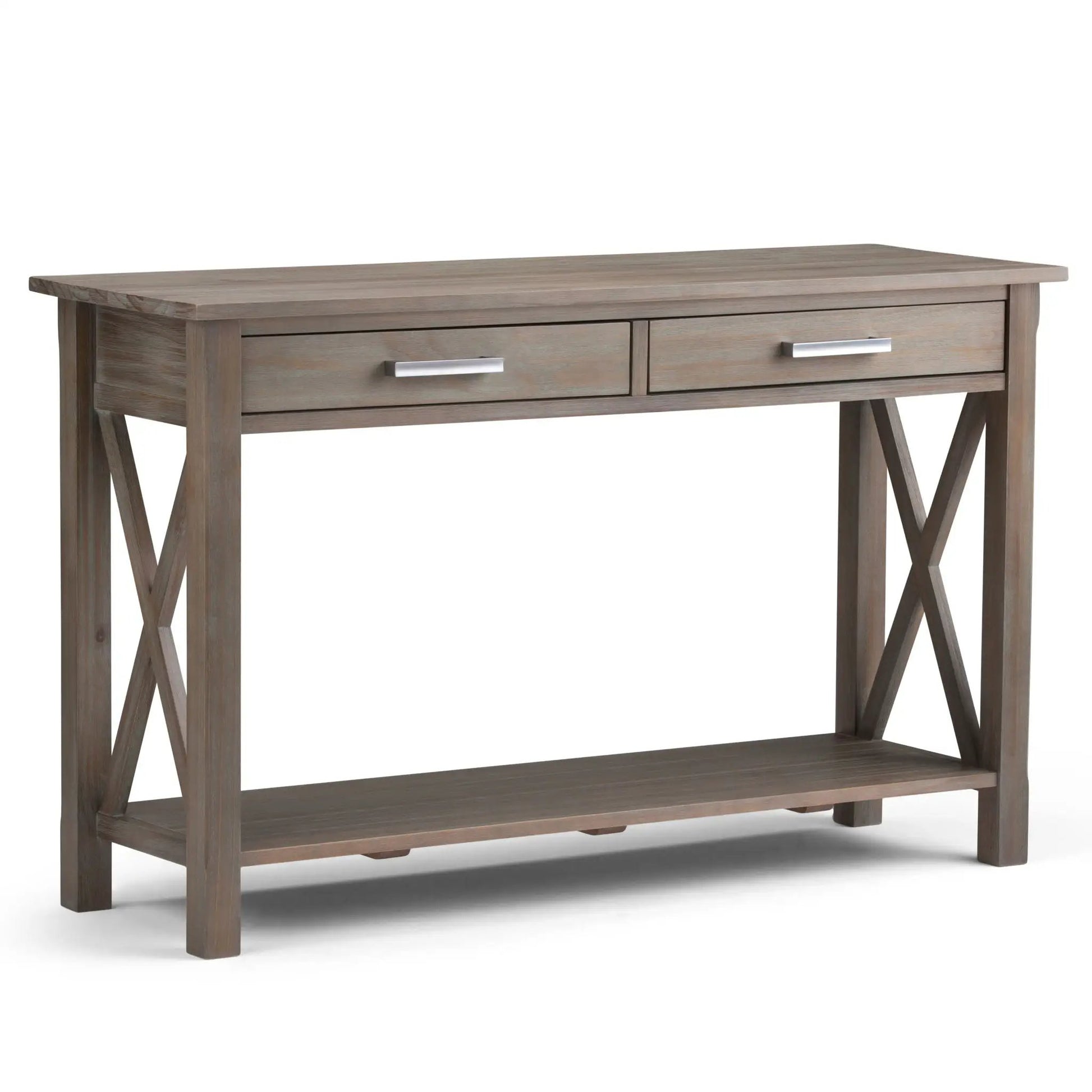 Kitchener handcrafted console table with 2 drawers in gray wood by Unique Piece Furniture on Tampa Home & Garden Store