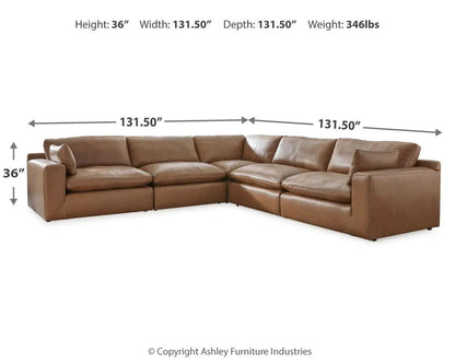Emilia Sectional Sofa with Leather Accents