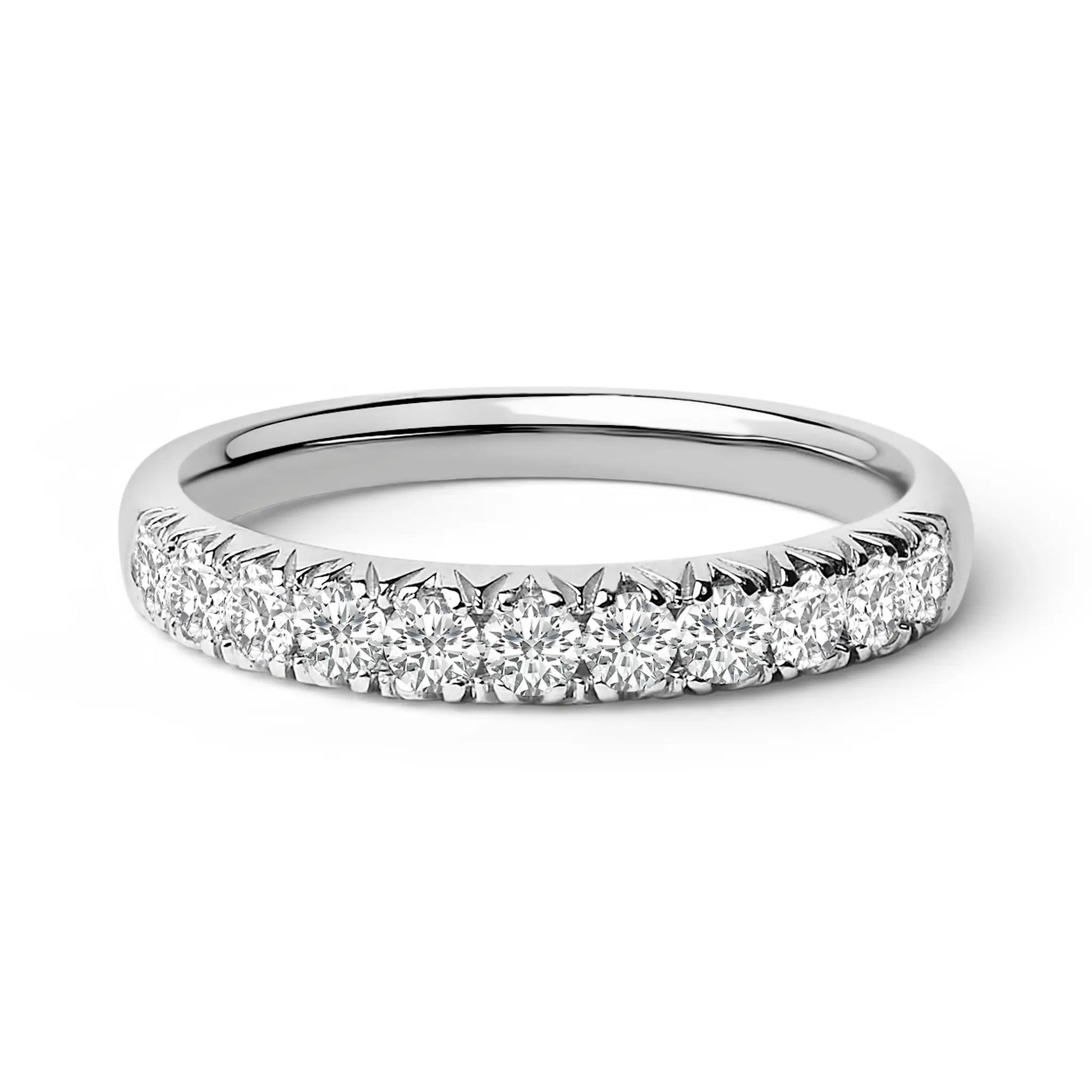 11-stone pavé diamond band in 14K white gold, 1/2 Cttw, round diamonds by Bids.com on Tampa Home & Garden Store