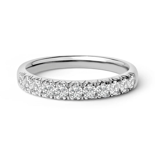 11-stone pavé diamond band in 14K white gold, 1/2 Cttw, round diamonds by Bids.com on Tampa Home & Garden Store