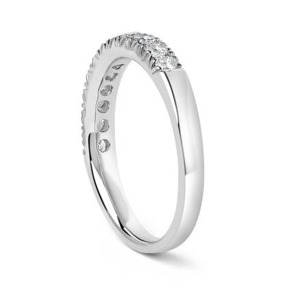 Ring 14K white gold 11-stone round-diamond band with prong-set stones on Tampa Home & Garden Store