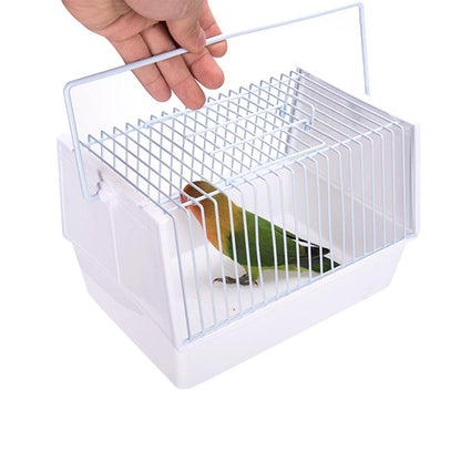Bird cage white metal bars, white plastic base, top carry handle by Sell My Stuff on Tampa Home & Garden Store