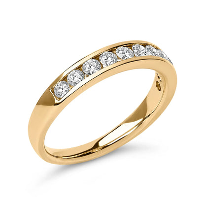 14K yellow gold ring with 11 round diamonds channel-set band on Tampa Home & Garden Store
