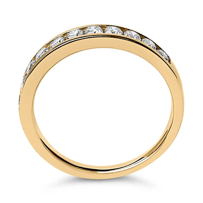 Diamond ring 14K yellow gold with 11 round diamonds channel-set, 1/2 cttw, Bids.com on Tampa Home & Garden Store