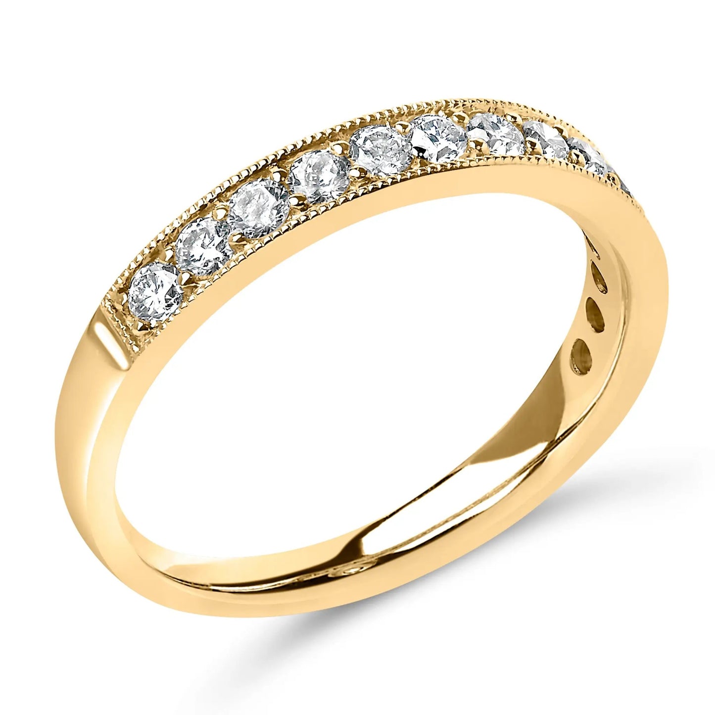 14K yellow gold milgrain diamond wedding band with 1/2 Cttw round diamonds by Bids.com on Tampa Home & Garden Store