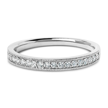 14K Yellow Gold 1/4 Cttw Round Diamond Milgrain Band with pavé diamonds, size 6.5 on Tampa Home & Garden Store