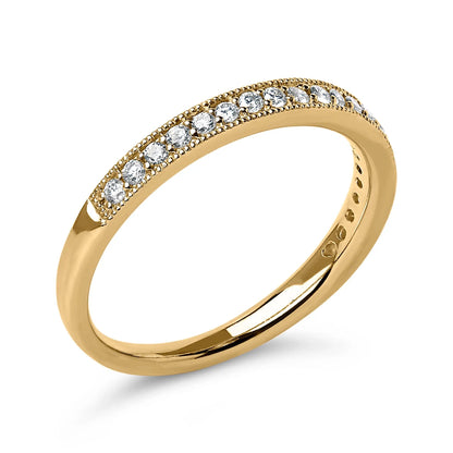14K yellow gold milgrain wedding band with 1/4 cttw round diamonds, size 6.5 on Tampa Home & Garden Store