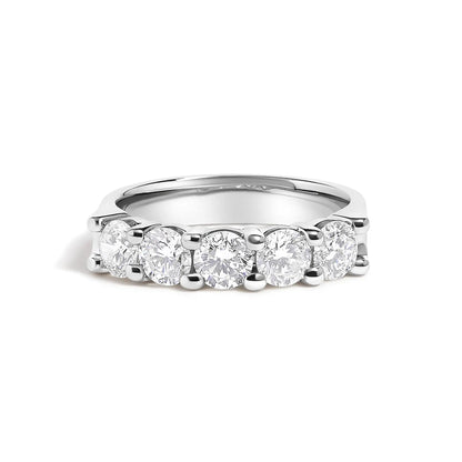 14K white gold 1 1/2 cttw five-stone diamond band ring by Bids.com on Tampa Home & Garden Store