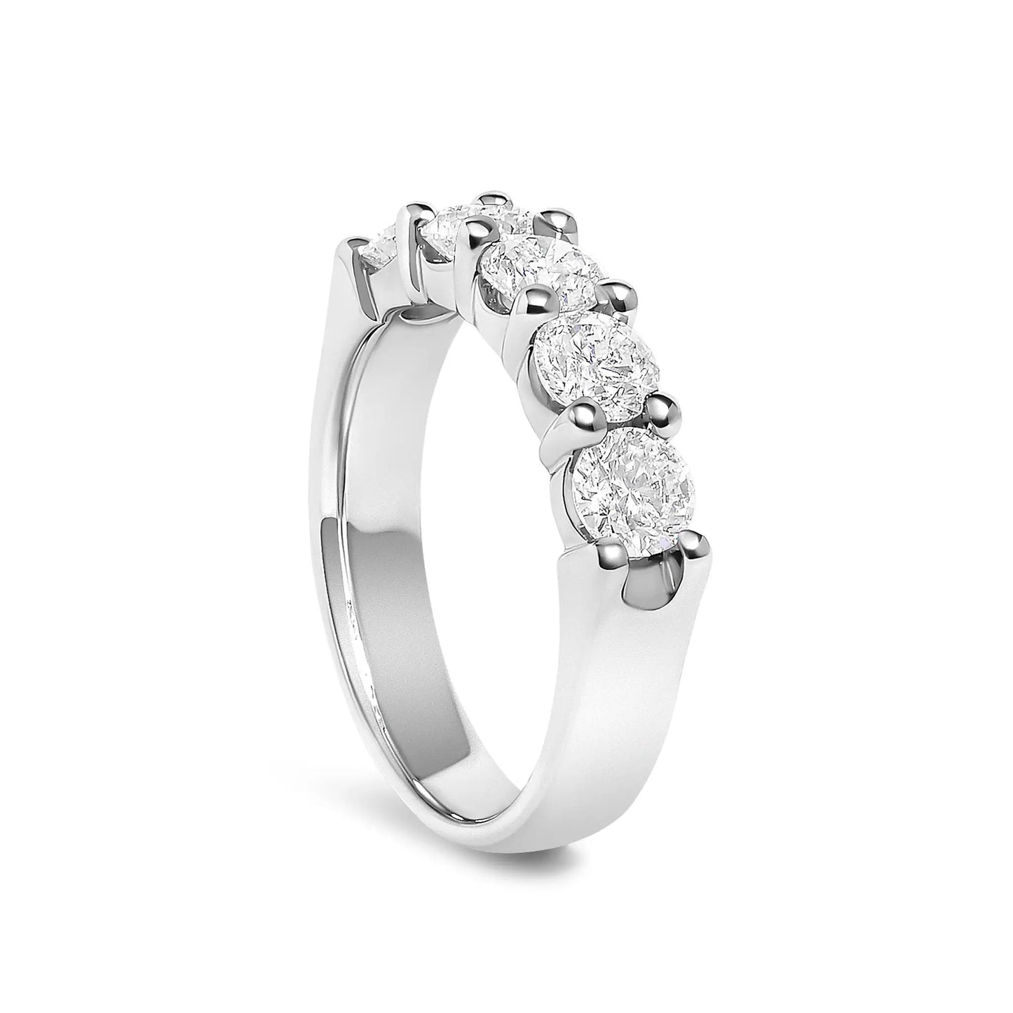 14K white gold 5-stone diamond band ring, 1 1/2 cttw, by Bids.com on Tampa Home & Garden Store