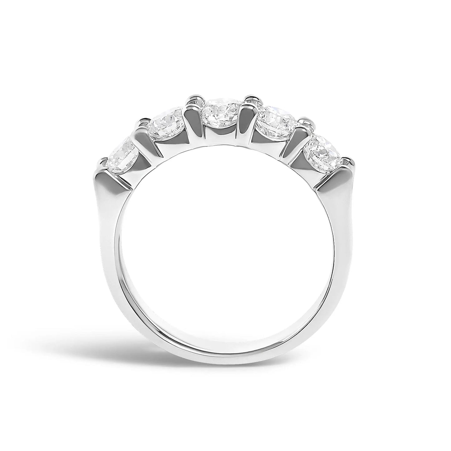 14K white gold five-stone diamond band ring, 1.5cttw, by Bids.com on Tampa Home & Garden Store