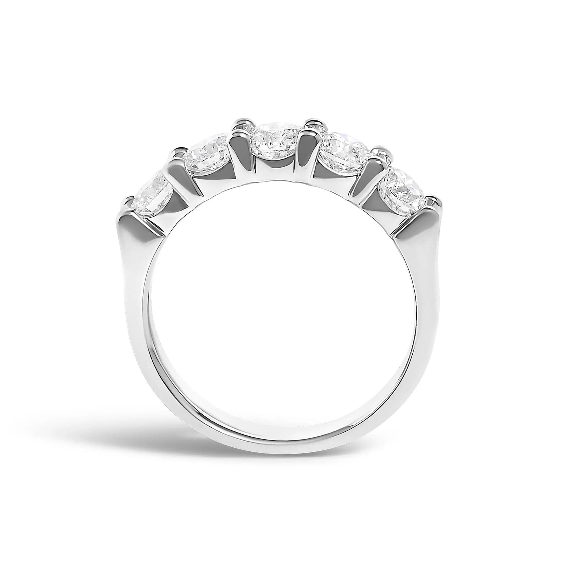14K white gold five-stone diamond band ring, 1.5cttw, by Bids.com on Tampa Home & Garden Store